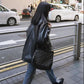 Autumn and Winter Leather Jacket Retro Loose Motorcycle Jacket Plus Velvet Thickening Mid-length Women's Leather Jacket