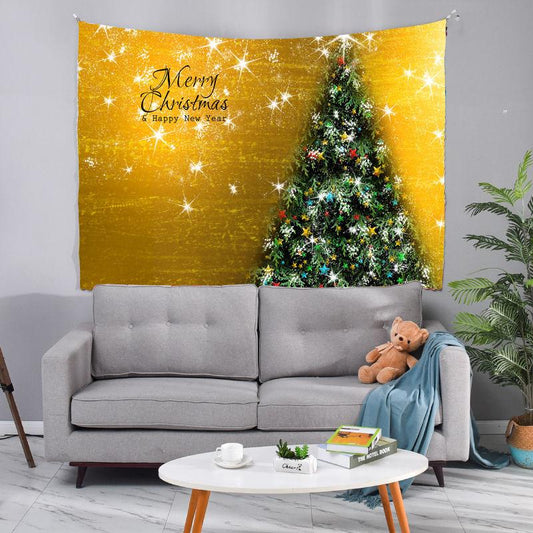 3D Christmas Tapestry Wall Hanging for Bedroom Living Room Dorm with Free String Lights
