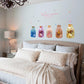 Fantasy flower glass bottle balcony cabinet door glass window decorative wall sticker