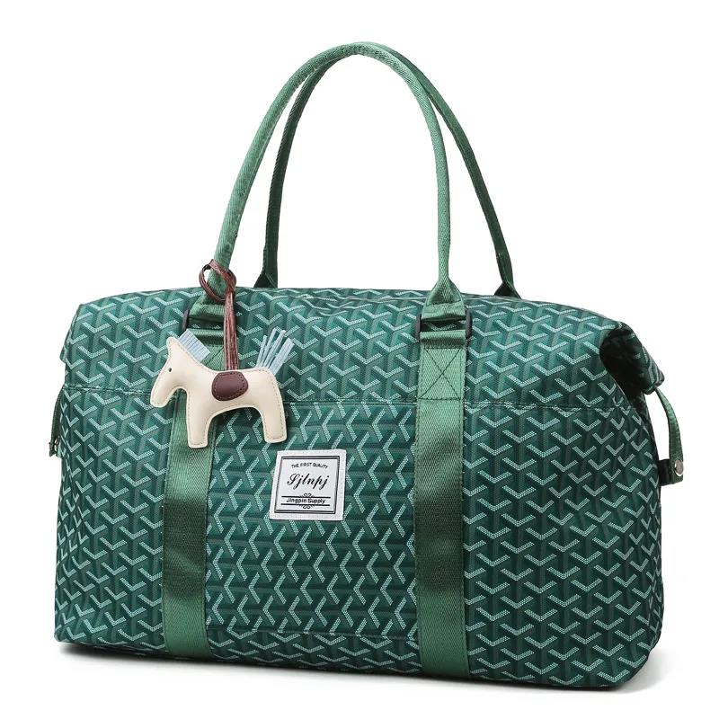 Large Capacity Travelling Bag Portable Luggage for Business Trip Korean Dog Tooth Bag Ladies Leisure Single Shoulder Bag Waterproof Storage Bag