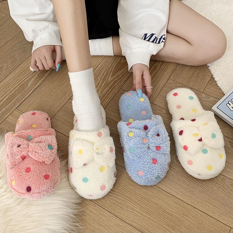 Autumn and Winter Pure Cotton Slippers Indoor Non-slip Soft-soled Shoes Warm Simple Plush Cotton Shoes