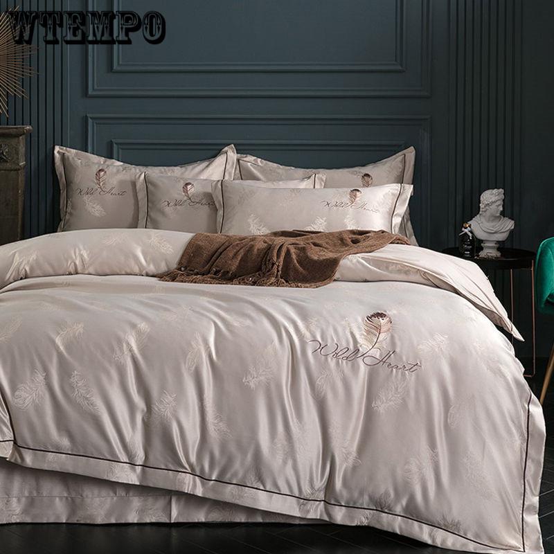 Luxury Duvet Cover Bedding Set Comforter Sets Double Bed Linen Linen Silk Pillowcase 4pcs