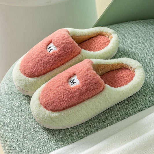 Autumn and Winter Warm Cotton Slippers Casual Flat Shoes Indoor Non-slip Cotton Shoes Soft Shoes
