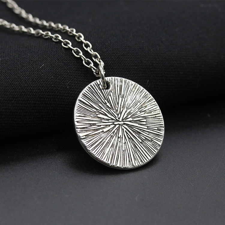 European and American English Alphabet Round Sweater Chain The Mon Back Pendant Necklace Jewelry