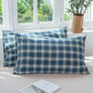 48*74cm Cotton Pillow Case Skin-friendly Washed Cotton Pillow Case Fashion Check Double Pillow Case