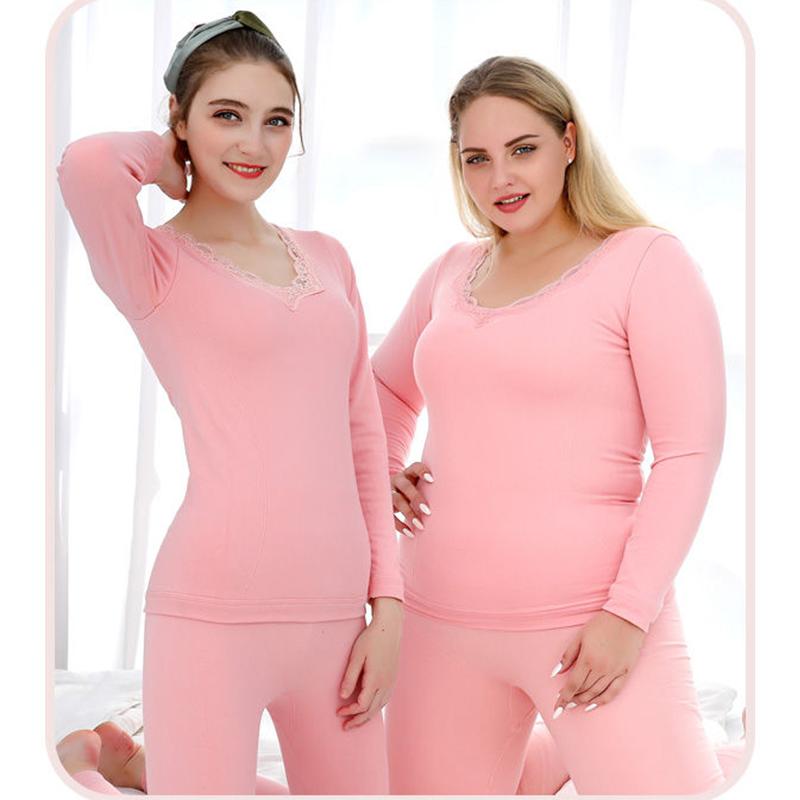 Thermal Underwear Women's Thick and Velvet Suit Body Tight-fitting Plus Size Autumn Clothes Long Trousers