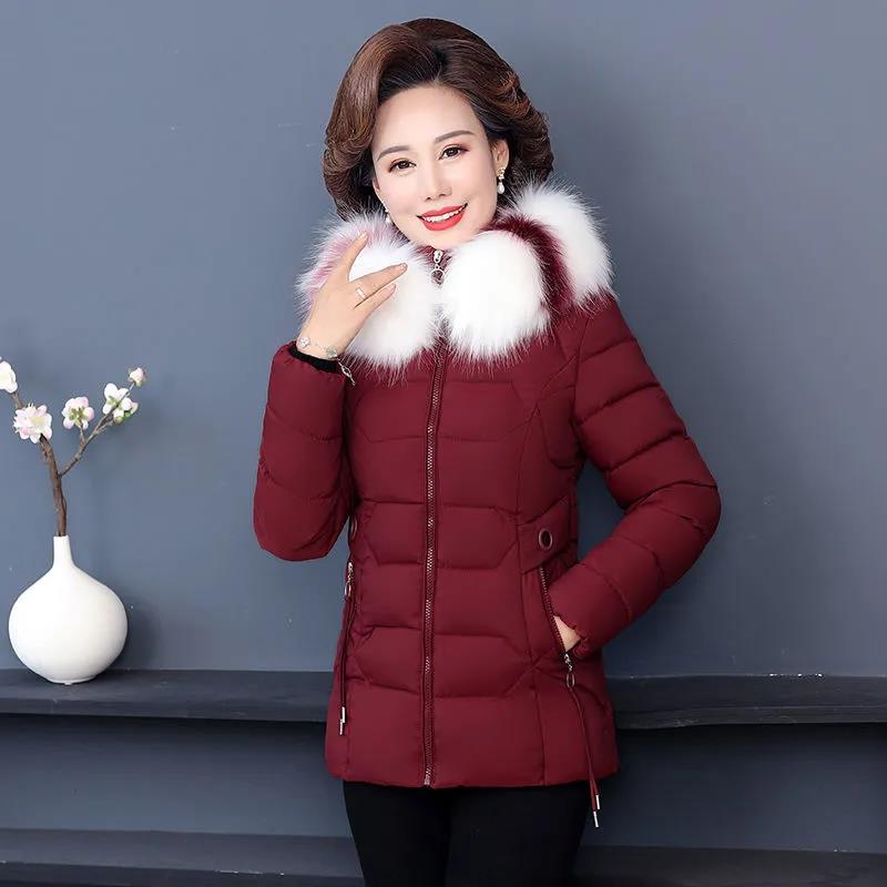 Winter Short Padded Jacket Women Middle-aged Men Padded Jacket Mid-length Thick Down Down Padded Jacket