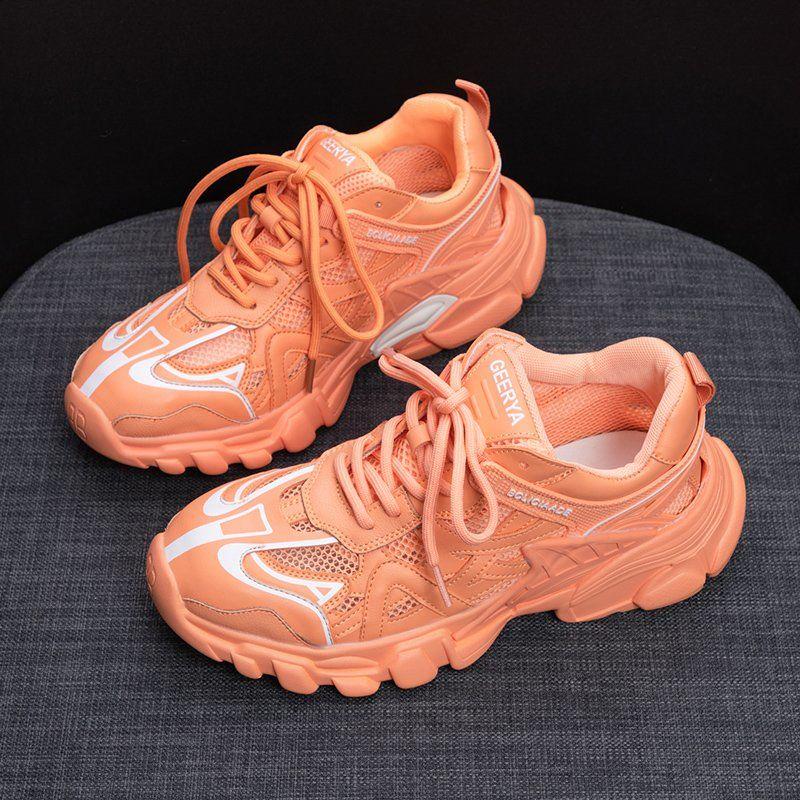 Spring and Summer Daddy Shoes Women's Shoes Thick Bottom Breathable Wild Hollow Sports Casual Shoes
