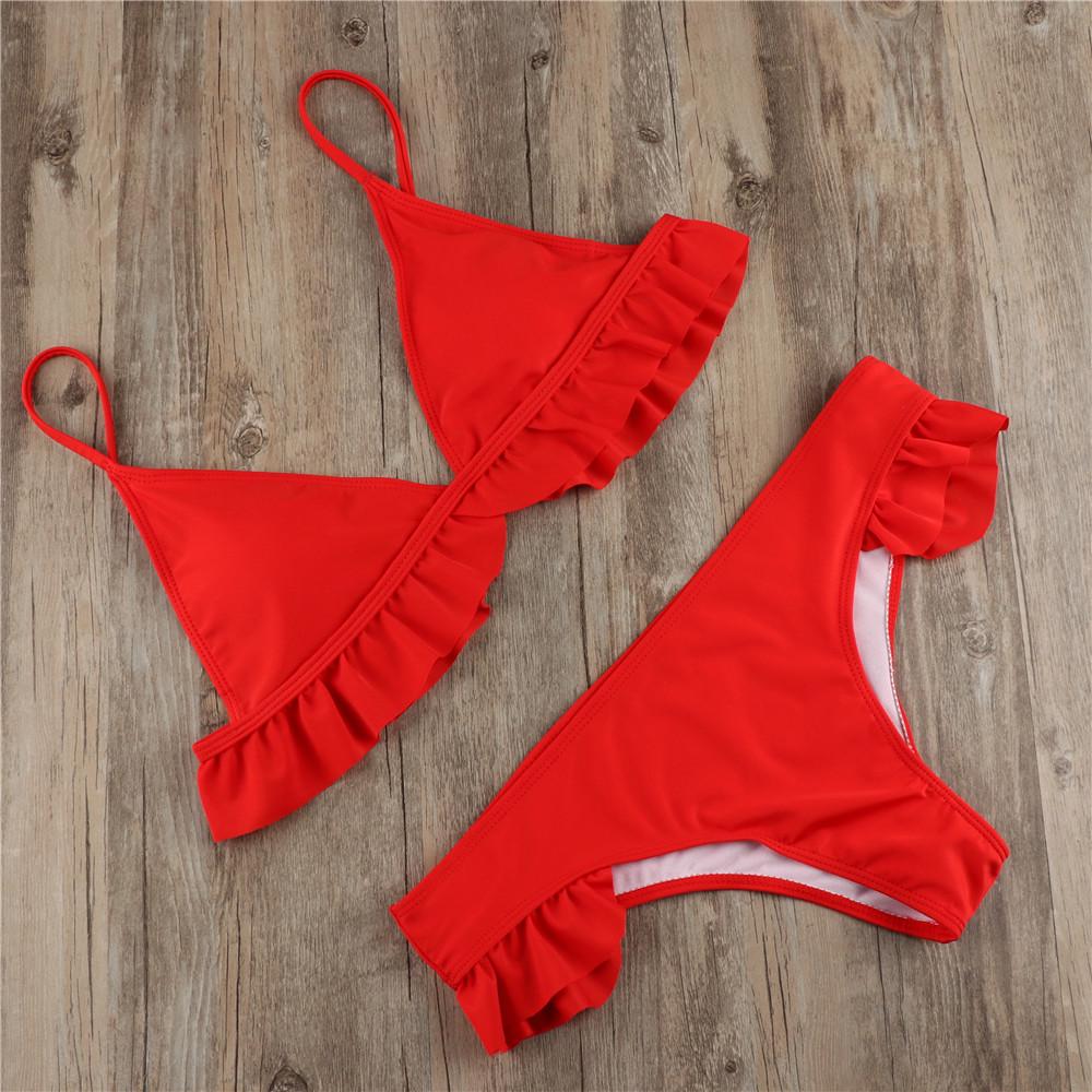 WTEMPO Brand Fashion Sexy Lace Bikini Women's Multicolor Solid Color