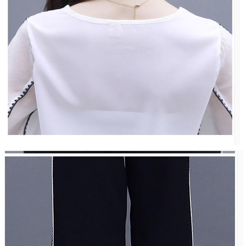 Women's Wide-leg Pants Two-piece Suit Black and White Suit Elegant Temperament Female Professional Suit, Working Lady Suit Two-piece Suit