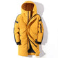 Winter Men's Down Jacket Hooded Fashion Long Down Jacket Men's Windproof and Waterproof Thick Warmth Men's Parka Coat