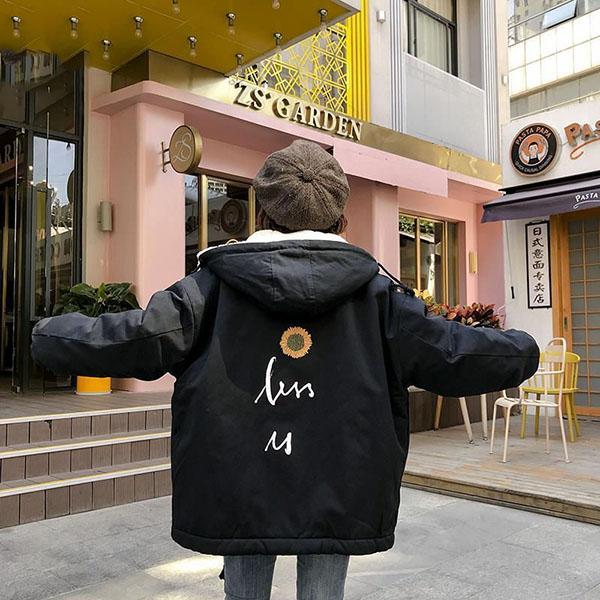 Autumn and Winter Imitation Lamb Wool Coat Korean Thick Loose Cotton Coat Wide Casual Hooded Women's Cotton Coat