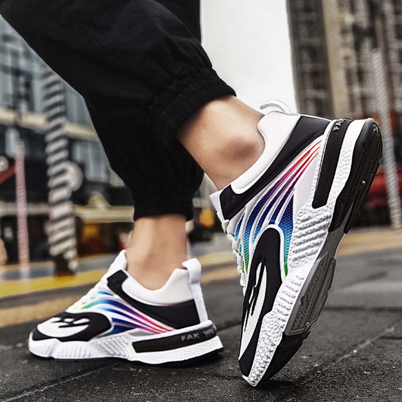 Men's Shoes Spring and Autumn Soft Bottom Soft Surface Breathable Flying Woven Casual Shoes New All-match Men's Sports Shoes Running Shoes Men