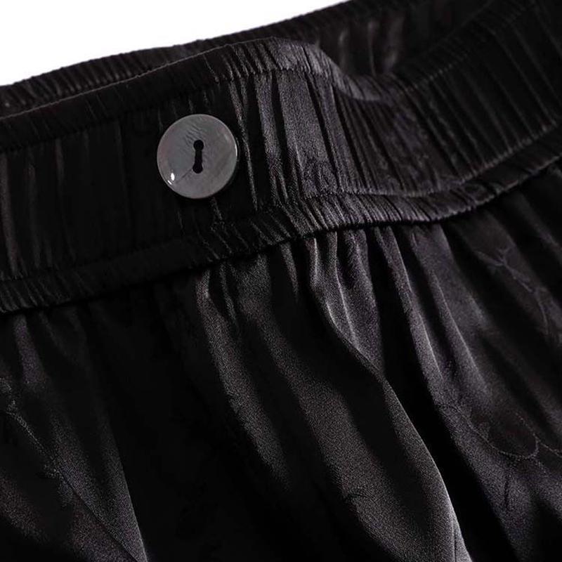 Women Loose Pants Black Plus Size Straight Casual Trousers Spring Autumn Fashion Floral High Waist Baggy Pants Women Bottoms