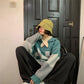 Autumn and Winter Pullover Loose Plaid Sweater Female Student Mid-length College Style Sweater Coat