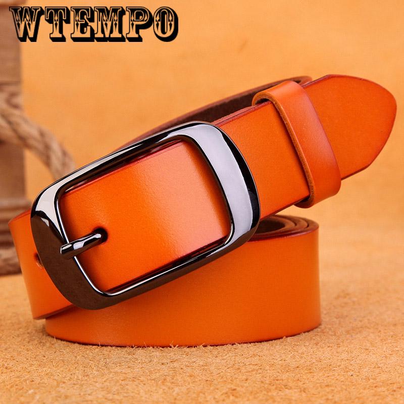 Pin Buckle Women Genuine Leather Straps Casual Cowhide Belts For Lady Female Girls Jeans Belts