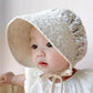 Summer Baby Hollow Out Flower Lace Sun Hat Spring and Autumn Breathable Sun Protective Hat Infant Baby Princess Hat Newborn Sun Hat 1-12M