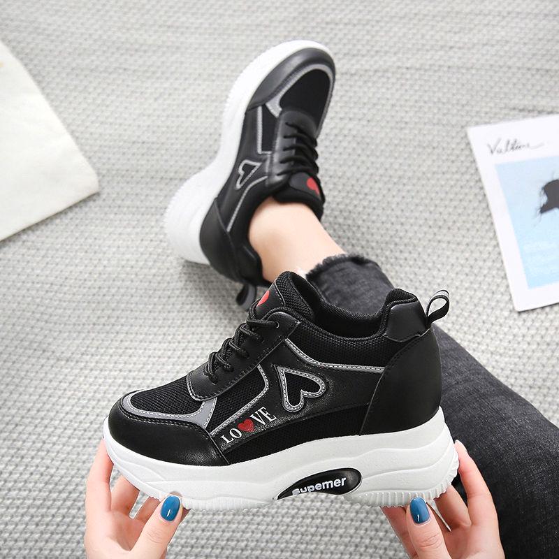 White Sneakers Women Heighten Womens Dad Shoes Casual Vulcanized Shoes Zapatos Dorados Para Mujer