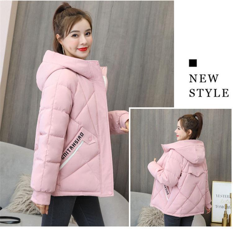 Winter Cotton-padded Jacket Women's Cotton-padded Jacket Women's Short Korean Version of Loose Hooded Thickened Printing Down Padded Jacket