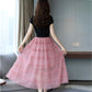 M-XXXL Summer Printing Stitching Polyester Chiffon Laced Bow Neckline Round Elastic Waist Mid-calf A-line Dress