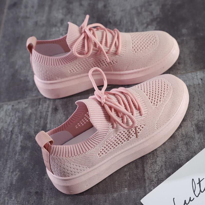 Sneakers Women's Sports Shoes Woman Vulcanized Women Mesh Lace Up Female Breathable Flat Ladies Comfortable Footwear