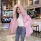 Women's Down Padded Coat Autumn and Winter Loose Korean Version Plus Velvet Thick Padded Coat Mid-Length Padded Jacket Warm Coat Casual Top
