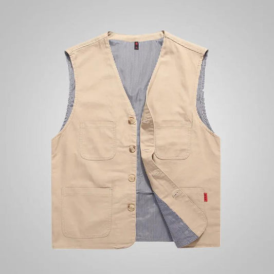Spring and Autumn Vest Men's Thin Cotton Denim Vest Large Size Sleeveless Waistcoat Father's Day Gift