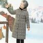 Middle-aged and Elderly Women's Grandmother Winter Padded Jacket Mid-length Plus Velvet Thickening Elderly Mother's Coat