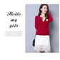 Autumn and Winter Wool Coat Cardigan V-neck Short Top Slim Knit Young Women's Sweater