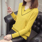 Autumn and Winter V-neck Sweater Pullover Short Loose Bottoming Shirt All-match Sweetheart Neck Female Top
