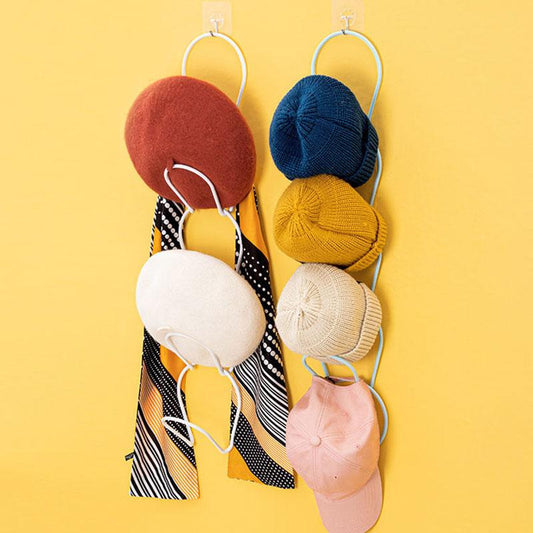 5PCS Household Coat Rack Free Punching Bedroom Hanging Hat Storage Rack Behind The Door Wall-mounted Hat Rack Bathroom Towel Rack Household Hat Rack