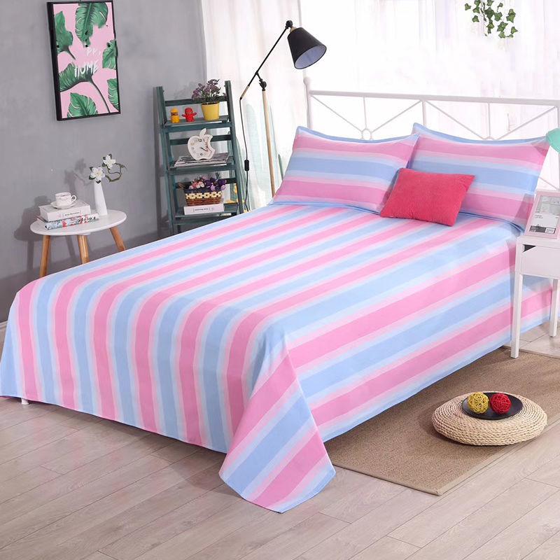 Three-piece Set One-piece Bed Sheet Two Pillowcases Thick Cotton Sheet Canvas Sheet Washable Breathable Foldable