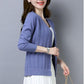 Spring and Autumn Thin Knit Sweater Cardigan Short V-neck Top Long Sleeve Outer Female Jacket