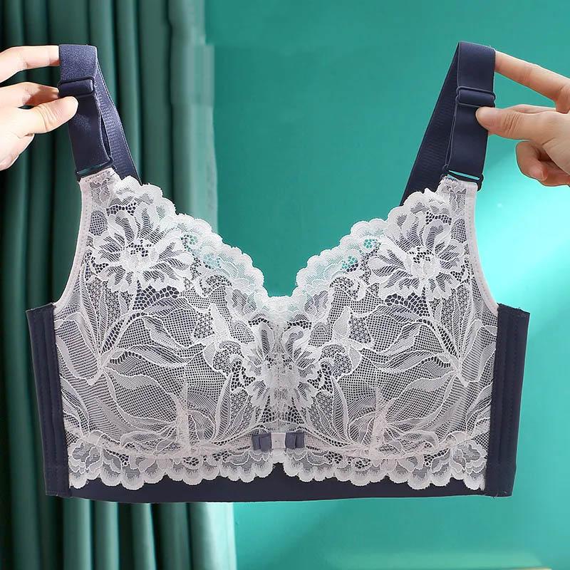 Latex Underwear Thin Section Women's Ultra-thin Summer Sweat-absorbing Breathable No Steel Ring Anti-sagging Adjustment Full Cup Bra