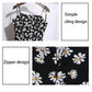 Pofulove Women's Little Daisy Floral Dress Summer Sleeveless slip dress  Midi Sexy A-line ruffled Spaghetti Strap Dress