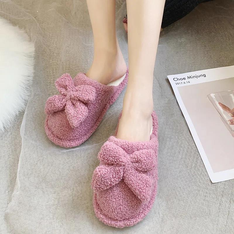 Cotton Slippers Men and Women Autumn and Winter Indoor Couple Cute Slippers Warm Wool Slippers