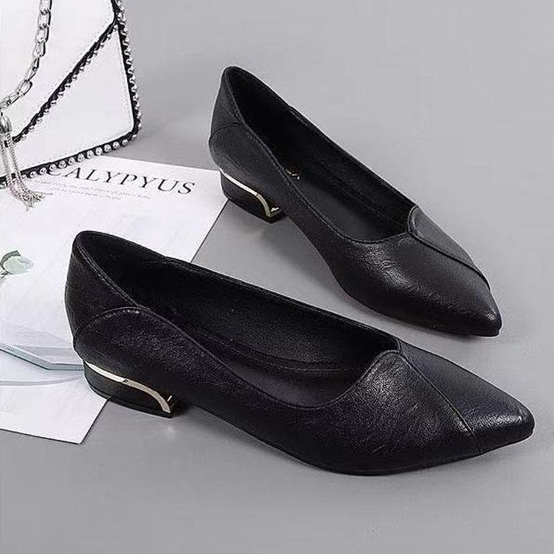 One Shoe Two Wear  Real Soft Leather Single Shoes Women Spring and Autumn New Low-heeled Comfortable All-match Casual Work