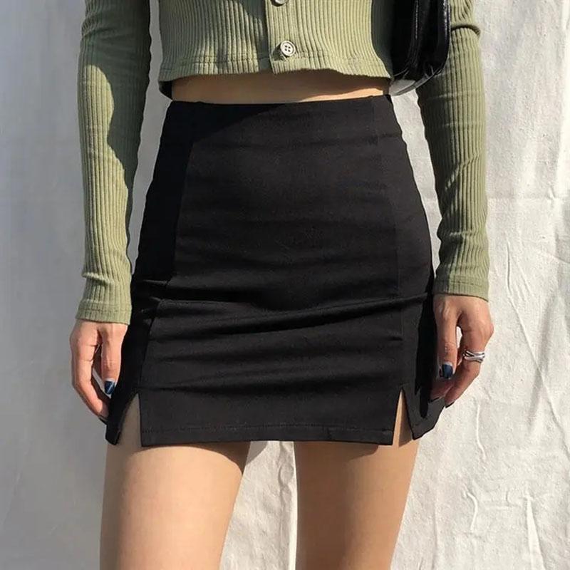 Mini Skirt Girls Casual A-line Skirts Women Summer High Waist Club Skirt Ladies Slim Black Skirts Streetwear