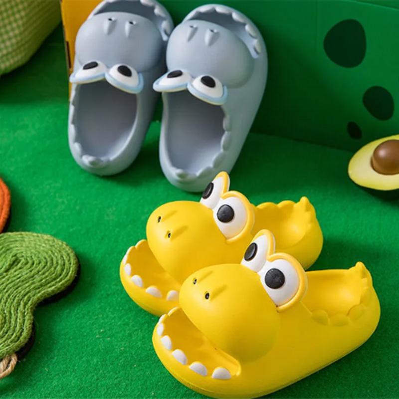Children's Slippers Summer Boy Cartoon Dinosaur Thick Bottom Soft Bottom Non-slip Indoor Household Baby Children Parent-child Sandals and Slippers