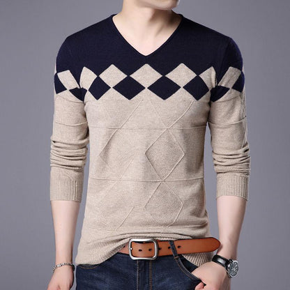 Sweater Men Casual Pullover Men Autumn Slim Fit Long Sleeve Shirt Men Sweaters Knitted Cashmere Wool