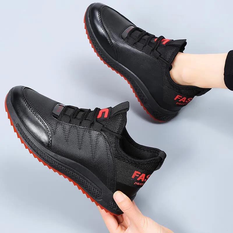 Winter Leisure Leather Waterproof All-match Plus Velvet Cotton Shoes Warm and Comfortable Flat Shoes