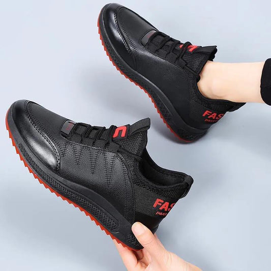 Winter Leisure Leather Waterproof All-match Plus Velvet Cotton Shoes Warm and Comfortable Flat Shoes