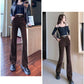 Plus Velvet Thickening Micro Pants Children's Autumn and Winter Warm High Waist Vertical Slim Wild Casual Trousers Women Winter