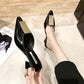 Pointed Half Slippers Women's Summer Wear Fashion All-match Thick Heel High Heel Sandals Muller Half Toe Shoes