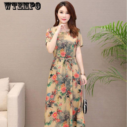 Brand Large Size Fashion Over The Knee Long Skirt Skirt Yarn Dress Summer Women's Clothing
