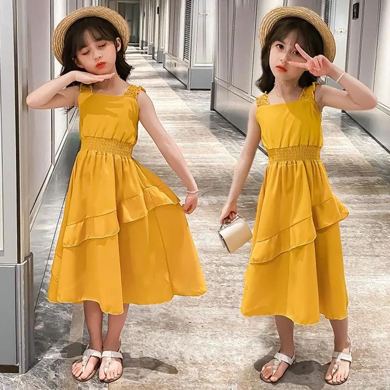 Girls' Summer Dresses Children's Dresses Summer Chiffon Sleeveless Girl Princess Dresses