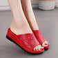 Sponge Cake All-match Thick-soled Slope with Sandals and Slippers Women's Summer Loose High-heel Shoes Fashion Women's Slippers Shoes One Size Smaller