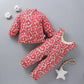 Baby Handmade Cotton-padded Jacket Cotton Trousers for Boys and Girls Thickened Infant Autumn and Winter Cotton Clothing Floral Pattern Suit