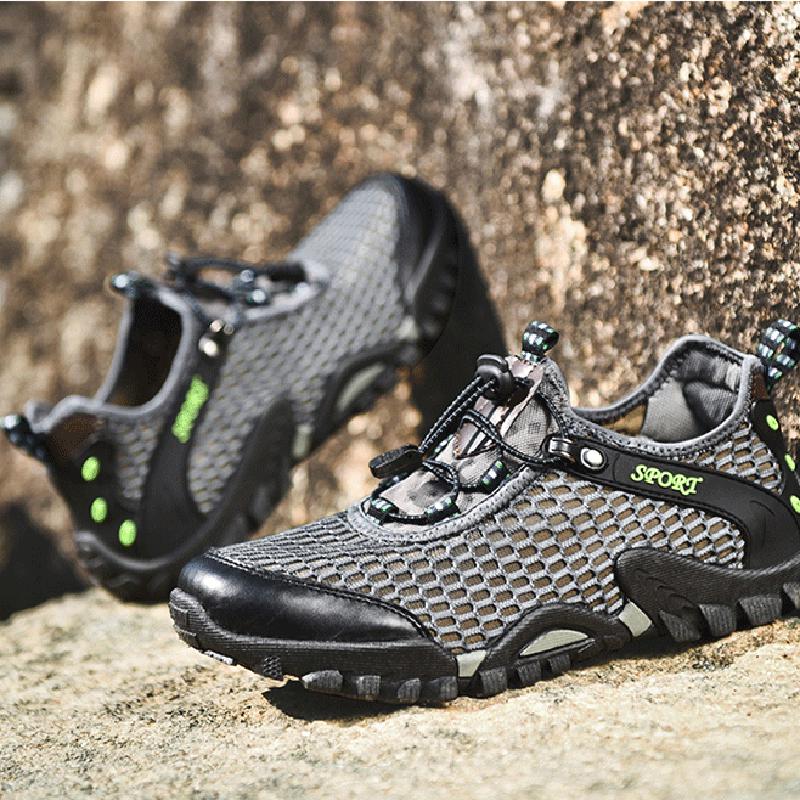 Summer Breathable Mesh Shoes Men 'S Shoes Outdoor Hiking Net Shoes Hollow Casual Shoes Hiking Shoes Hole Shoes