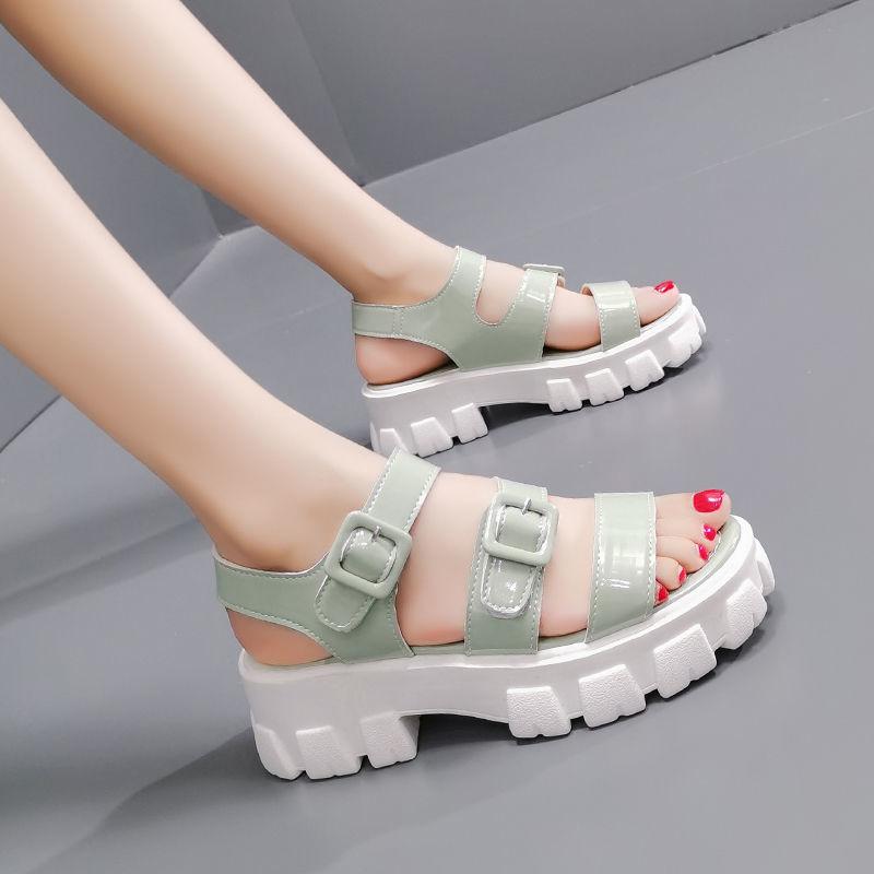 Sandals Women's Summer Fashion Outer Wear Students All-match Thick-soled Heightening Sports Flat-soled Beach Shoes Women